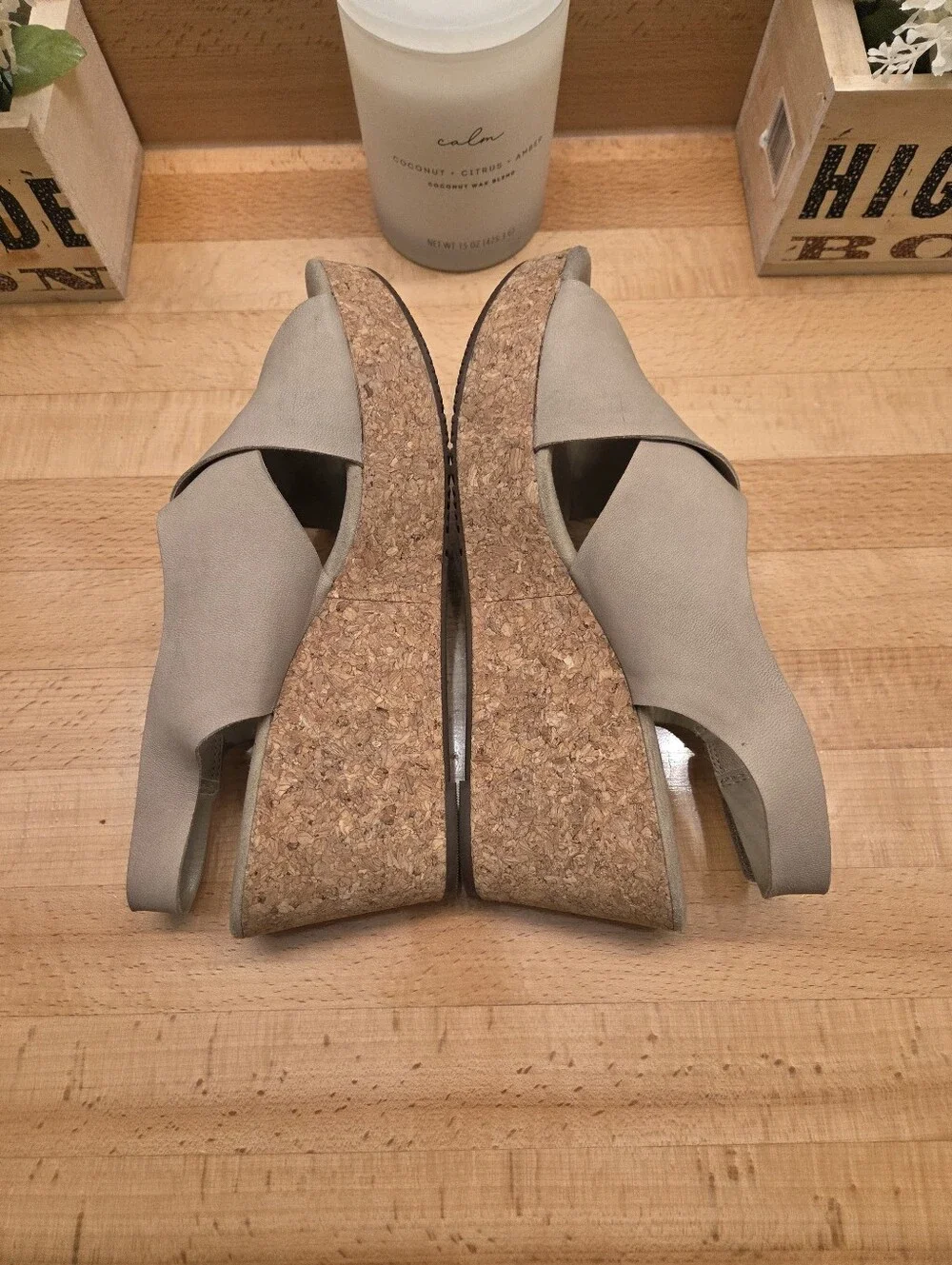 Clarks Annadel Eirwyn Wedge Sandals Taupe Nubuck Women's Size 11W